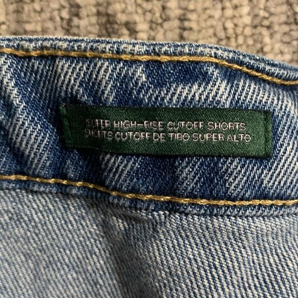 Wild Fable 17 Button Fly Super High Rise Cut Off Denim Short Shorts Blue NWT - Picture 4 of 10